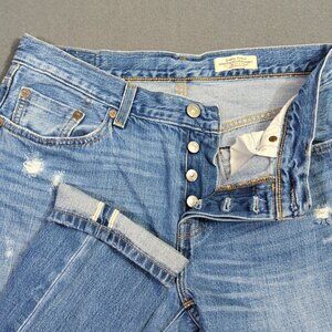 Levi's Premium Jeans Womens 29x28 Fits 30x26 Blue 501 T Japanese Selvedge Fabric